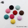 12MM Polka Dot Printing Round Button Scrapbooking DIY Mix Flat Back Fabric Covered Buttons